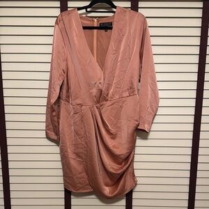 Eloquii Blush Long Sleeve Draped Dress Size 14-NWT